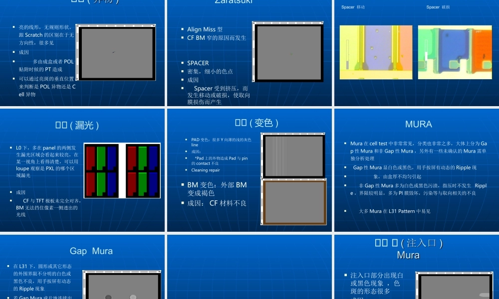 cell简单不良分类及原因介绍PPT