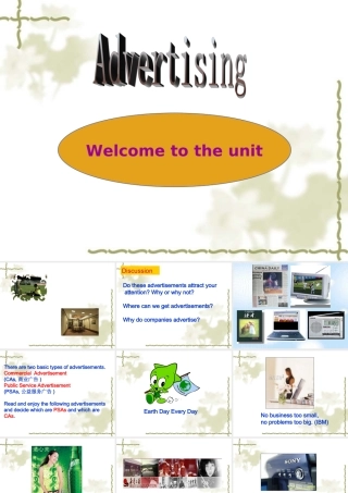 高中英语Unit 1 Advertising--Welcome to the unit 1ppt 课件