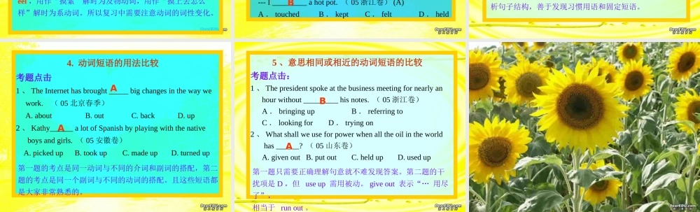 高考英语第二轮语法复习 动词及动词短语 人教版     00 试题