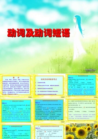 高考英语第二轮语法复习 动词及动词短语 人教版     00 试题