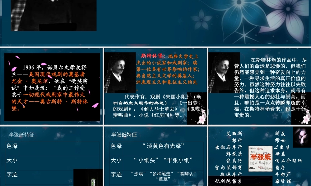 高中语文(半张纸)课件2 新人教版选修 课件