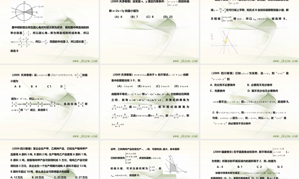 高三数学高考汇编课件：不等式 课件