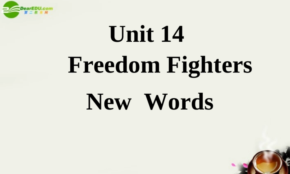 高二英语 Unit 14 Freedom Fighters New words课件 大纲人教版 课件