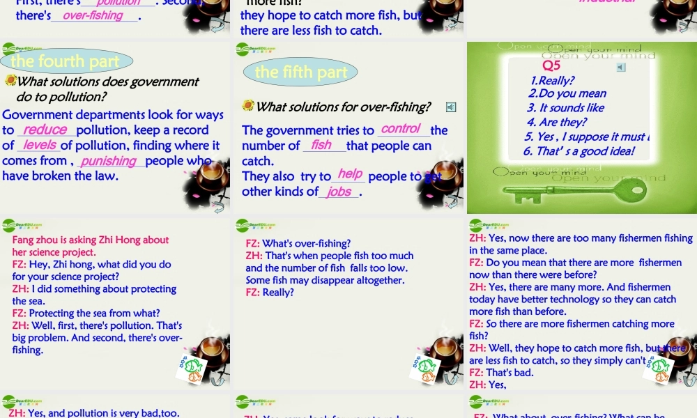 高中英语 Unit7 lesson2(The Sea)Protecting the Sea课件3 北师大版必修3 课件