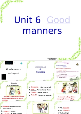高一英语Unit6 Good manners课件1 人教版 课件