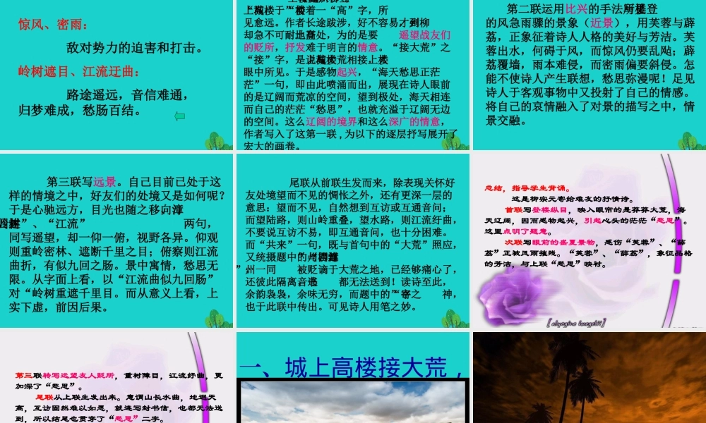 语文登柳州城楼寄漳汀封连四州课件北师大版选修唐诗欣赏 课件