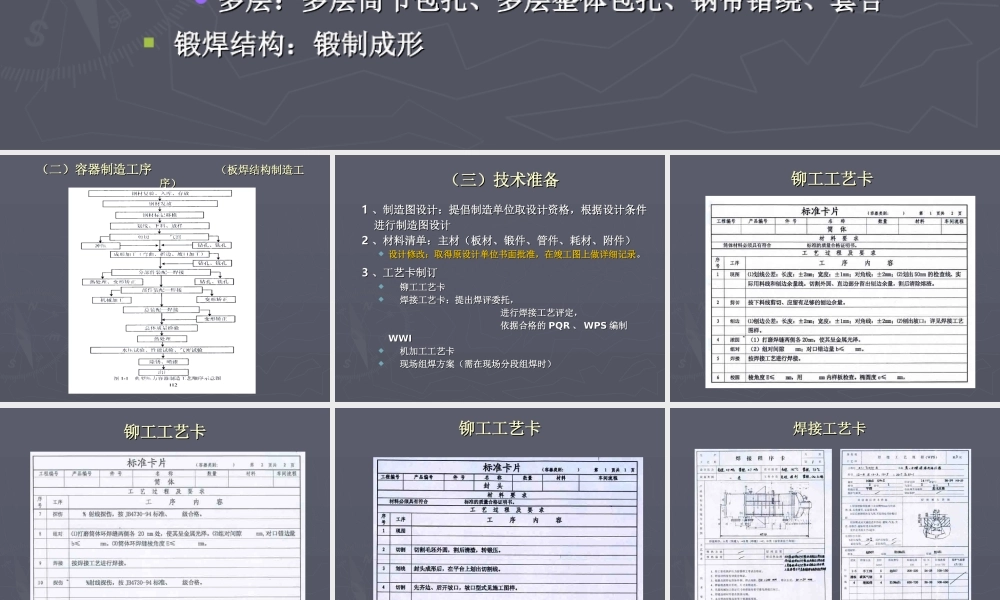 一、容器制造工艺及一般要求