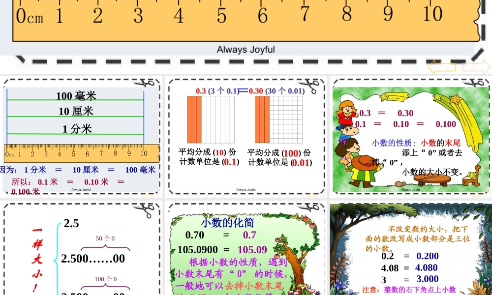 小学数学2011版本小学四年级小数的性质素材