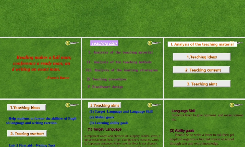 高中英语 Unit5 First aid Writing Task课件