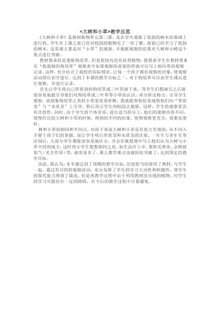 大树和小草教学反思