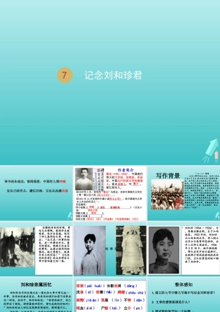 高中语文第三单元7记念刘和珍君课件2新人教版必修1 课件