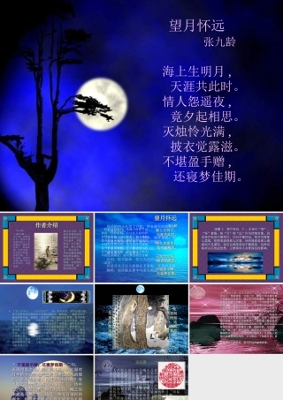 高中语文第二册 唐宋诗五首--望月怀远ppt 课件