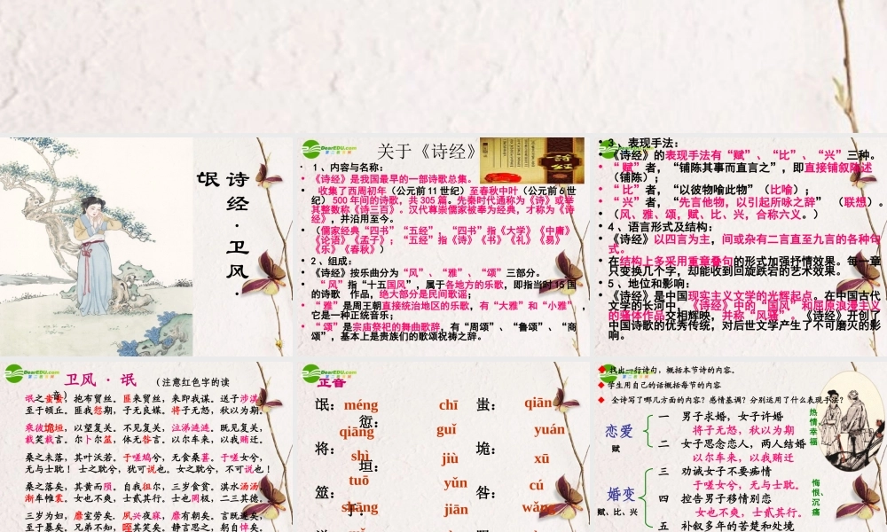 高中语文(氓)优秀教学课件 新人教版必修2 课件