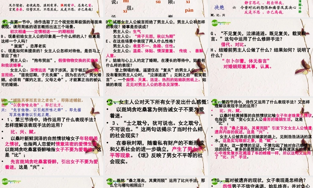 高中语文(氓)优秀教学课件 新人教版必修2 课件