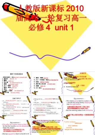高中英语 unit1 women of achievement-language points 课件人教版必修四 课件