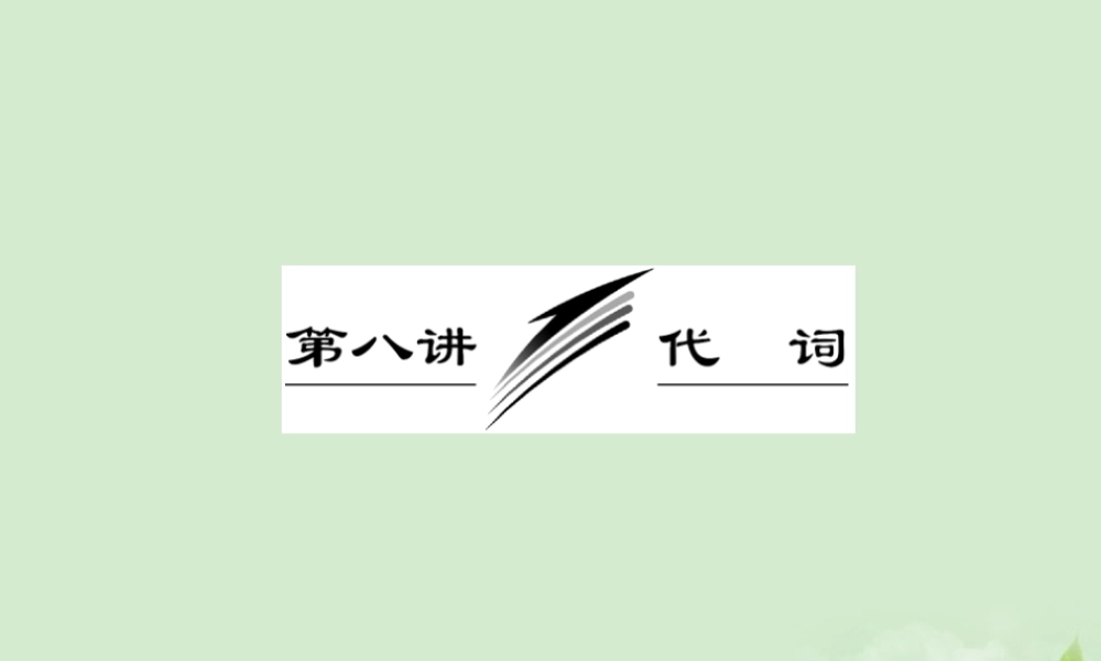 高考英语一轮复习 第八讲 代词课件