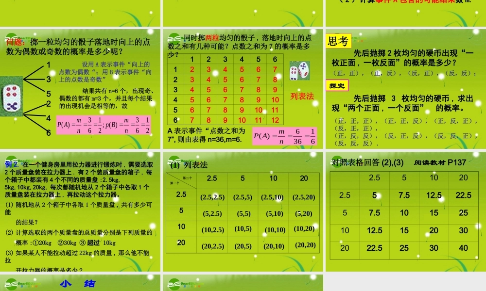 高中数学(321 古典概型)课件1 北师大版必修3 课件