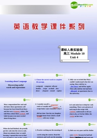 高中英语 Unit 4Learning efficiently-Learning about language课件 新人教选修10 课件
