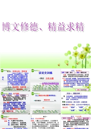 高中语文作文辅导 议论文训练-例后分析点题课件 新人教版 课件