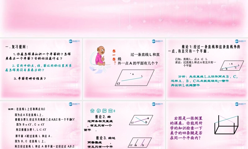 高中数学 121平面的基本性质课件2课件 苏教版必修2 课件
