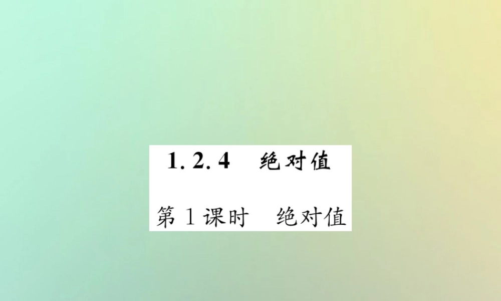 秋七年级数学上册 第1章 有理数 1.2 有理数 1.2.4 绝对值 第1课时 绝对值习题课件 (新版)新人教版 课件