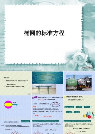 椭圆的标准方程江苏省青年教师评优课件2 苏教版 课件