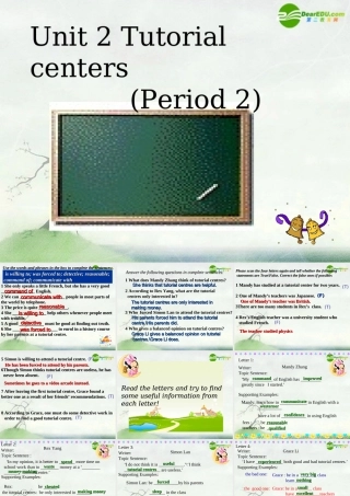 高中英语 Unit2 Tutorial Centres-reading课件 牛津上海版S2A 课件