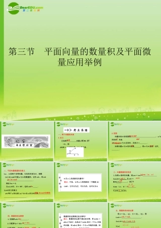 高考数学一轮复习 平面向量的数量积及平面微量应用举例课件