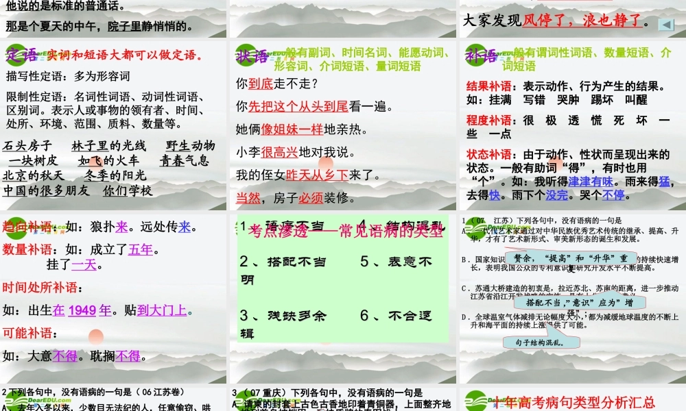 高考语文 正确辨析病句专题课件