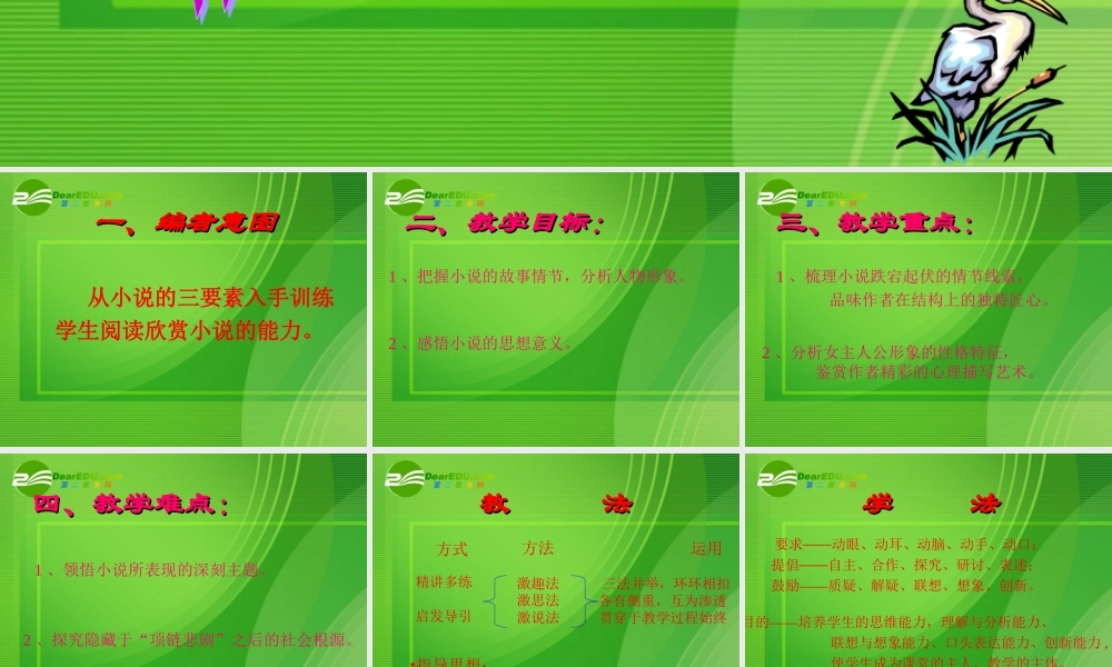 高中语文(项链)说课课件 人教版第四册 课件