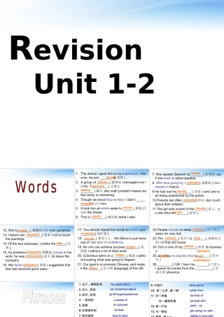 高中英语 unit 1-2课件 新人教版必修1 课件