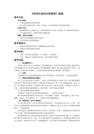 《神奇壮美的自然景观》教案