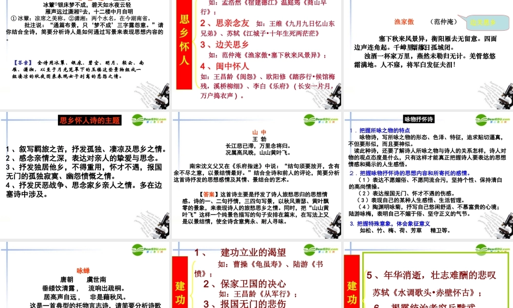 高考语文二轮复习 46评价诗歌的思想内容和作者的观点态度讲稿专题课件 苏教版 课件