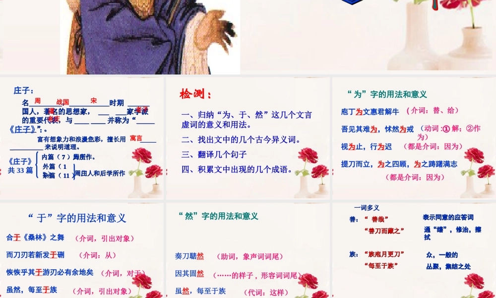 高中语文(庖丁解牛)课件5 新人教版选修 课件