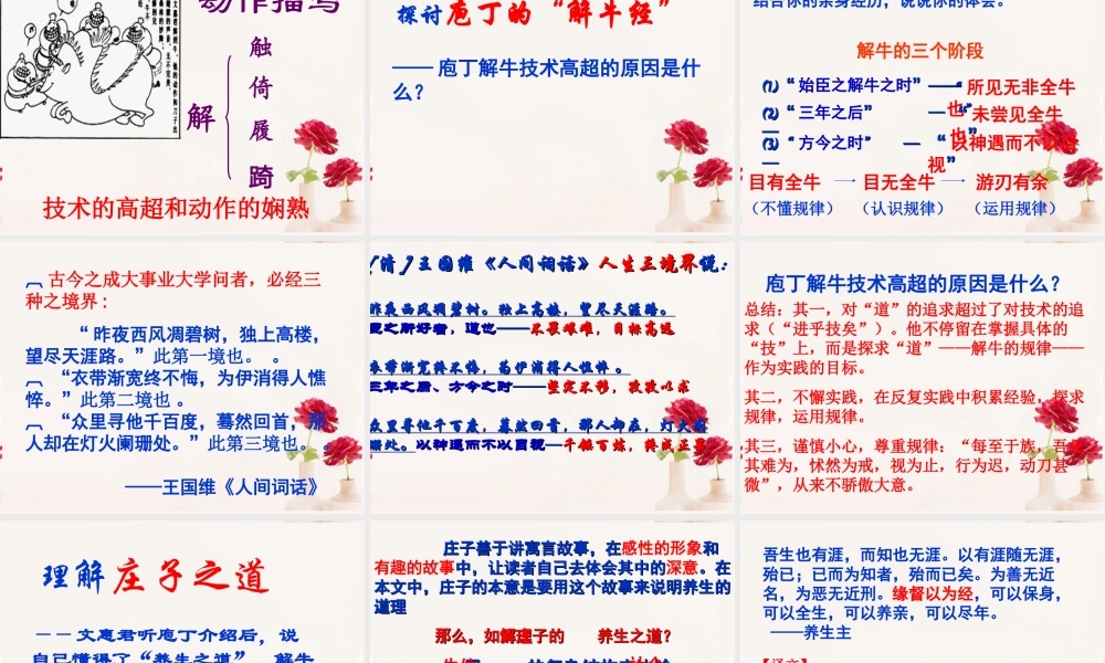 高中语文(庖丁解牛)课件5 新人教版选修 课件