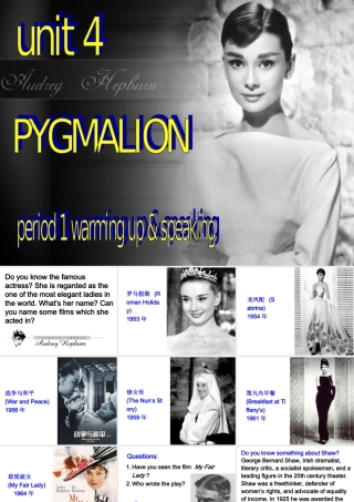 高中英语Unit4 Pygmalion-readingppt 课件