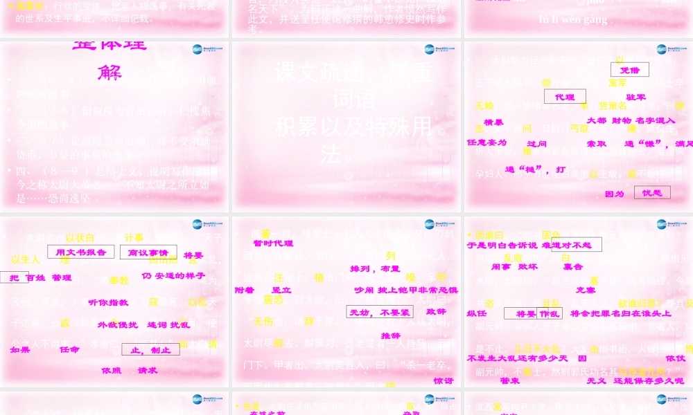 高中语文 第16课(段太尉逸事状)课件 粤教版必修5 课件