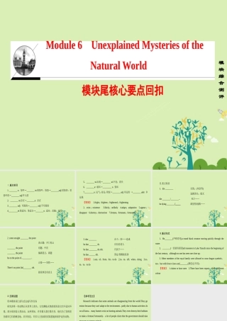 高中英语 Module 6 Unexplained Mysteries of the Natural World模块尾核心要点回扣课件 外研版必修4 课件