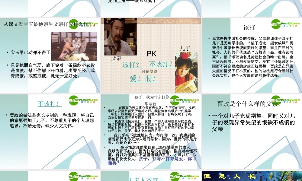 高中语文 39(宝玉挨打)课件 粤教版必修4 课件
