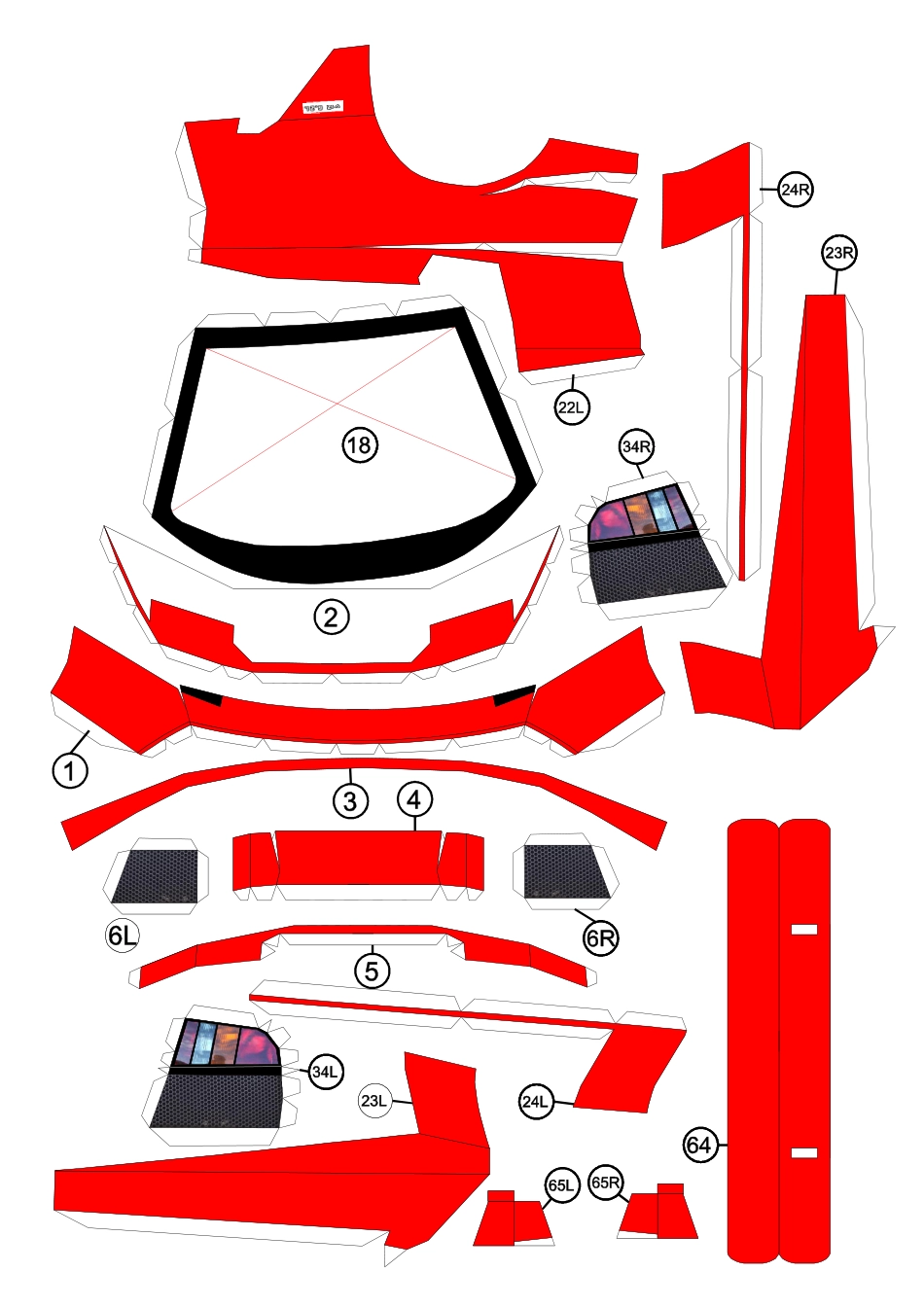 超级跑车兰博基尼Lamborghini-Murcielago纸模图纸5_第2页