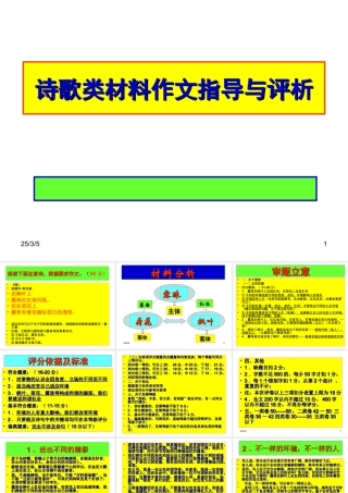 高中语文诗歌类材料作文指导与评析(课件) 课件