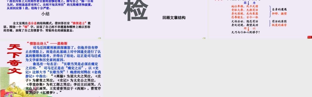 高中语文第三专题直面人生报任安书第四课时课件苏教版必修5 课件