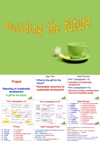 高中英语 Unit1 Building the future-project精品课件 牛津版选修10 课件