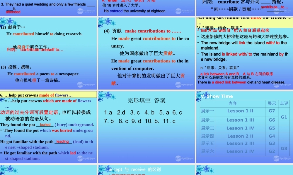 高一英语(unit 3 lesson 3 wedding 语言应用)课件