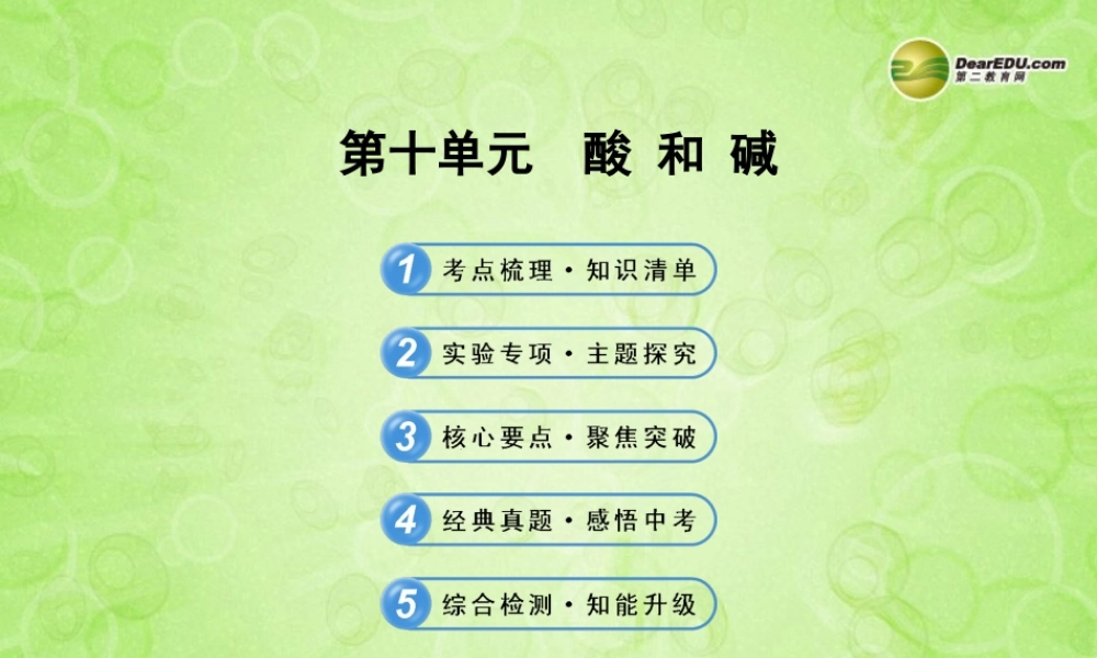 版中考化学 第十单元酸 和 碱(含中考示例)课件 新人教版 课件