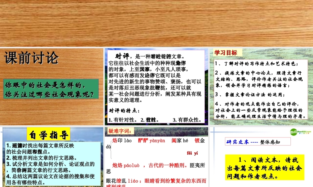高中语文(时评两篇)精品课件 粤教版必修4 课件