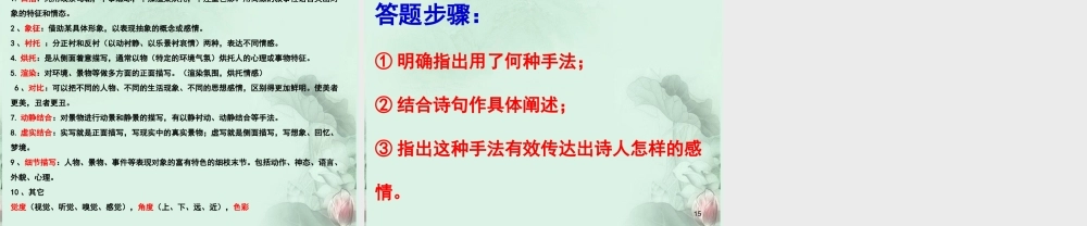 高考语文专题复习 诗歌鉴赏之描写手法课件 新人教版 课件