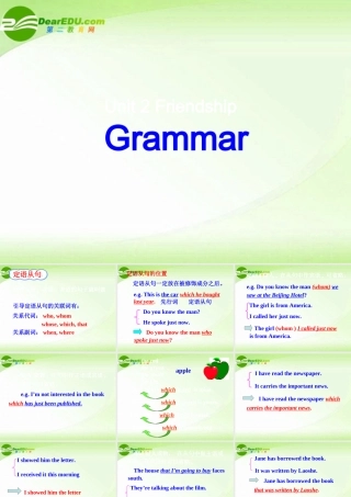 高中英语 Unit2 friendship-grammar(1)课件 冀教版必修1 课件