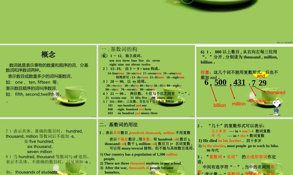 初中英语语法-数词