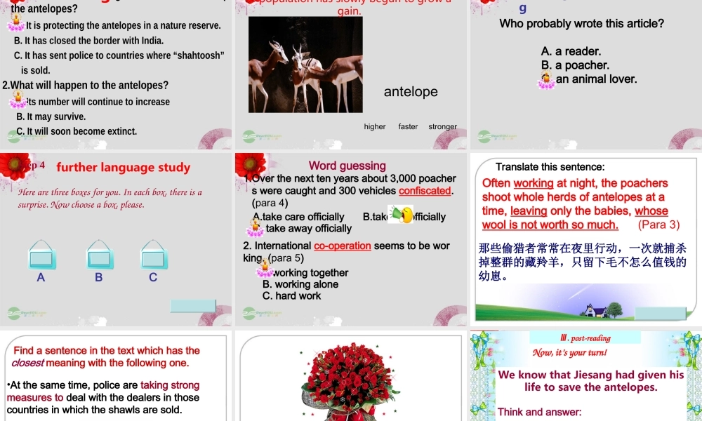 高中英语 Module 6 Reading精品课件 外研版必修5 课件